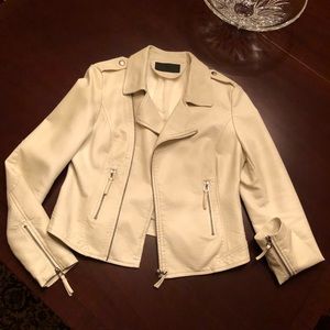Solemio White leather jacket